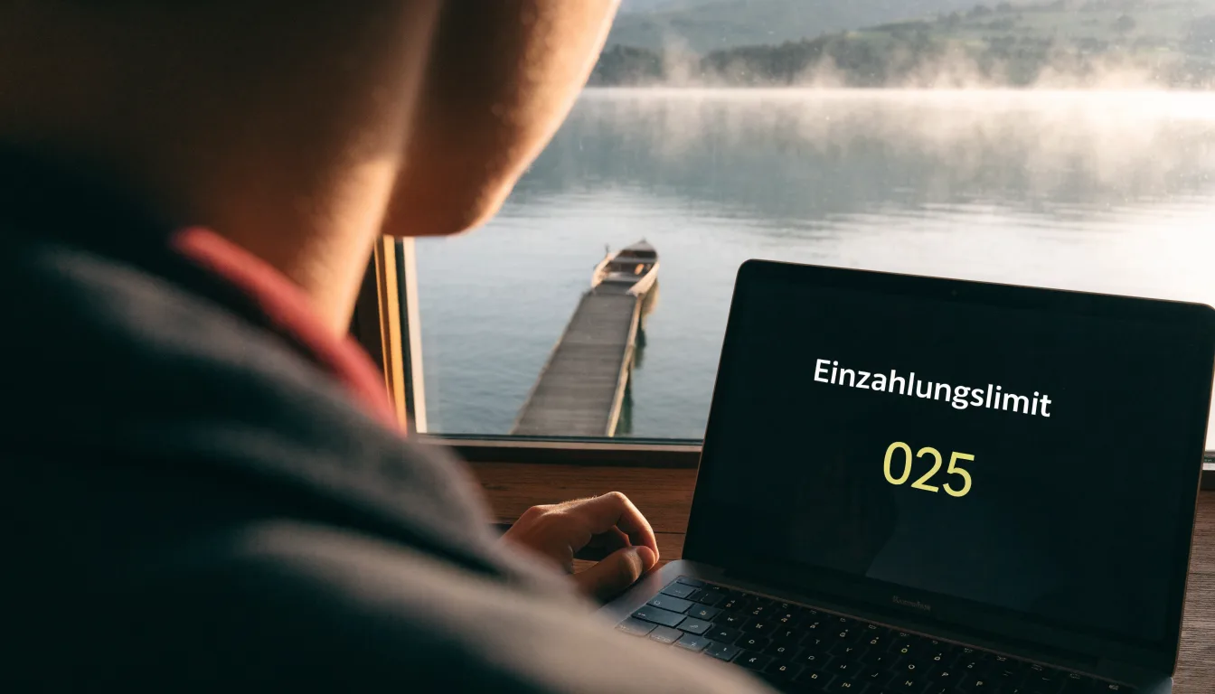 Ein Ruderboot liegt an einem Steg am Ufer eines Sees, über dem Wasser steigt dünner Nebel auf.