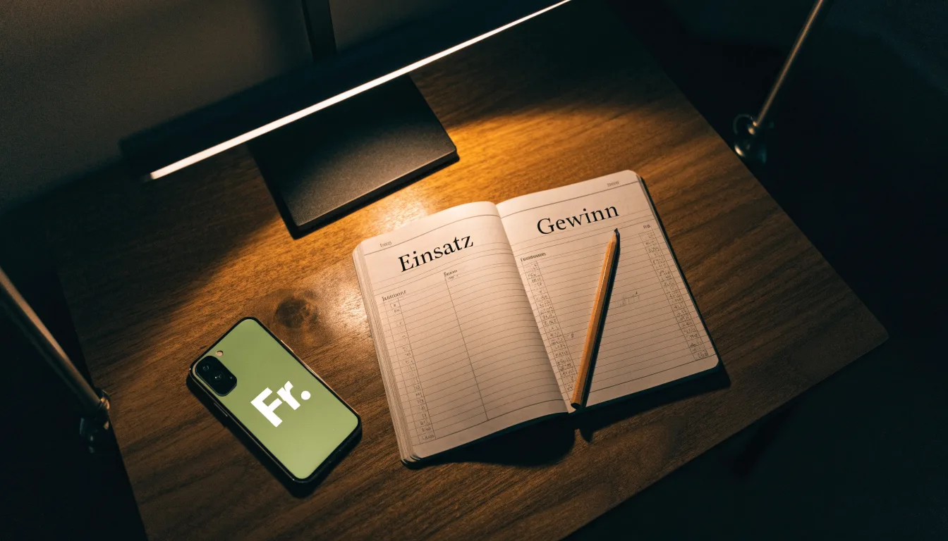 Ein Taschenrechner und ein Bleistift liegen auf einem leeren Schreibtisch unter einer Leselampe, der Raum ist still.